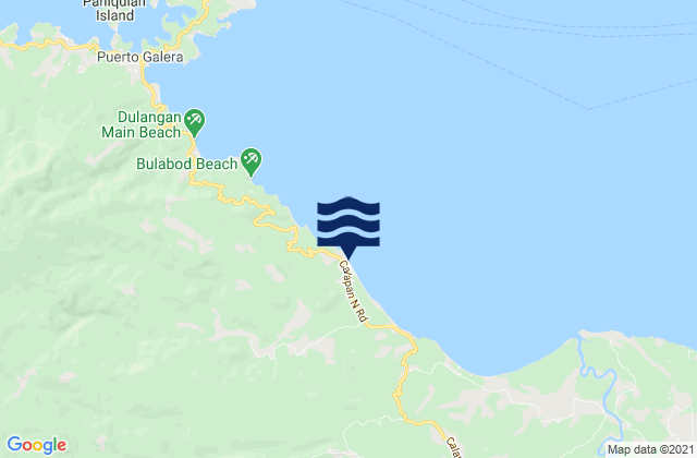 Mapa da tábua de marés em San Teodoro, Philippines