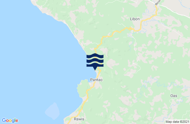Mapa da tábua de marés em San Vicente, Philippines