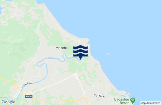 Mapa da tábua de marés em San Vicente, Philippines