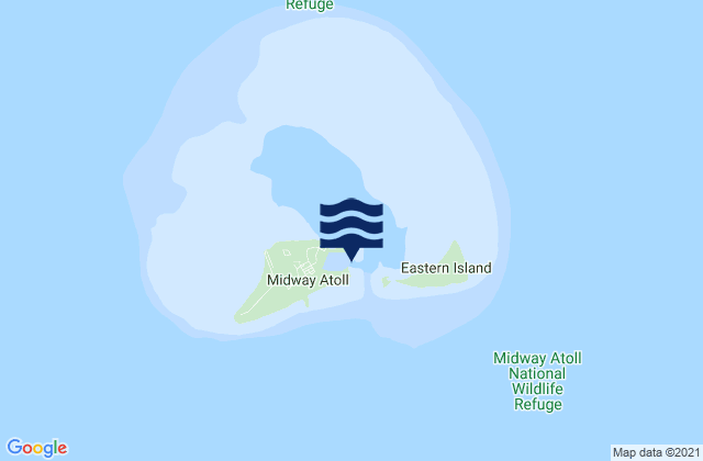 Mapa da tábua de marés em Sand Island (Midway Islands), United States