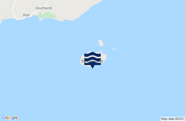 Mapa da tábua de marés em Sanda Island Lighthouse, United Kingdom
