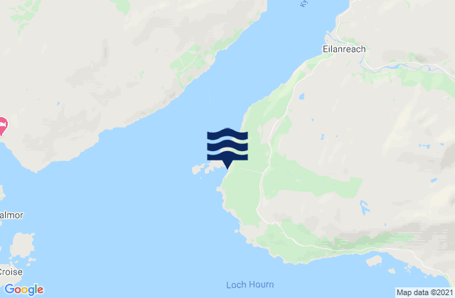 Mapa da tábua de marés em Sandaig Bay, United Kingdom