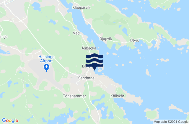Mapa da tábua de marés em Sandarne, Sweden