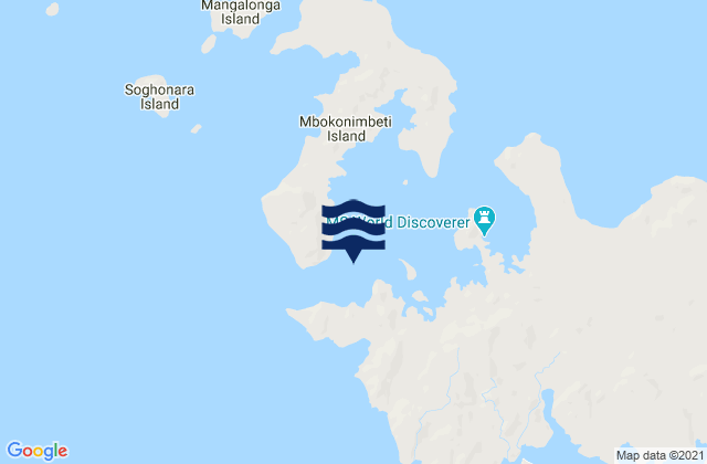 Mapa da tábua de marés em Sandfly Passage, Solomon Islands