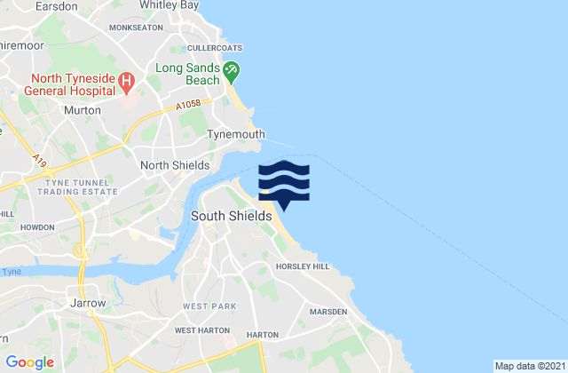 Mapa da tábua de marés em Sandhaven Beach, United Kingdom
