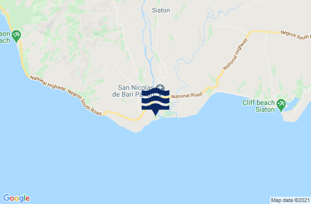Mapa da tábua de marés em Sandolot, Philippines
