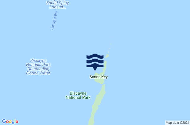 Mapa da tábua de marés em Sands Key Northwest Point Biscayne Bay, United States