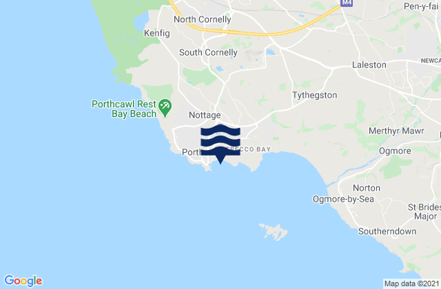 Mapa da tábua de marés em Sandy Bay Beach, United Kingdom