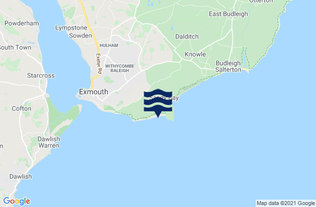 Mapa da tábua de marés em Sandy Bay Beach, United Kingdom