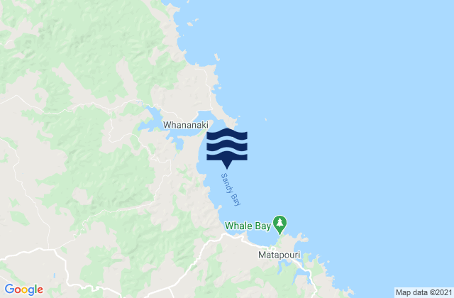 Mapa da tábua de marés em Sandy Bay Beach, New Zealand