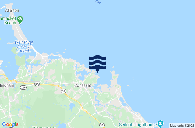 Mapa da tábua de marés em Sandy Cove, United States