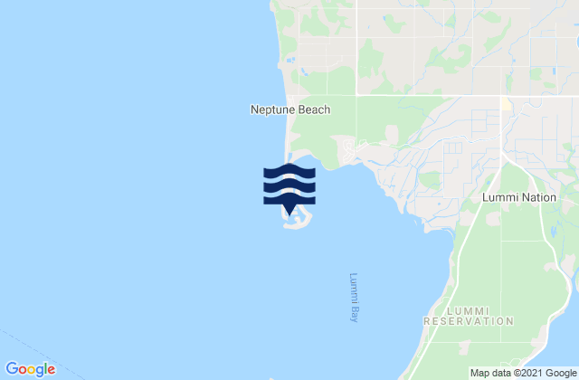 Mapa da tábua de marés em Sandy Point (Lummi Bay), United States