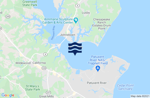 Mapa da tábua de marés em Sandy Point 0.5 mile south of, United States