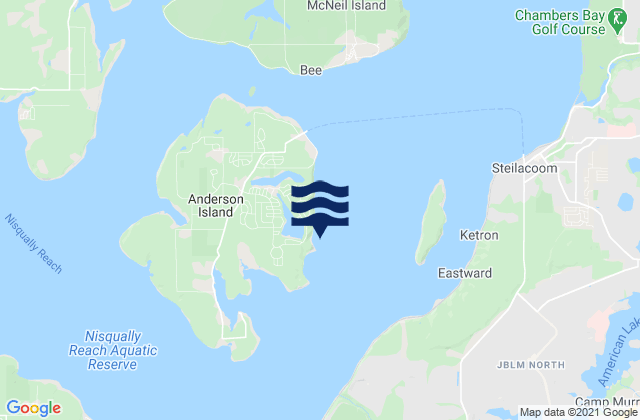 Mapa da tábua de marés em Sandy Point Anderson Island Puget Sound, United States