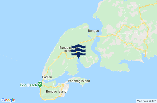 Mapa da tábua de marés em Sanga-Sanga, Philippines