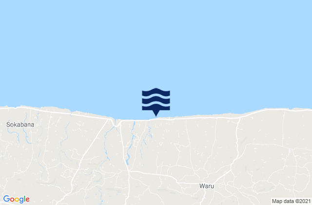 Mapa da tábua de marés em Sangoleng, Indonesia