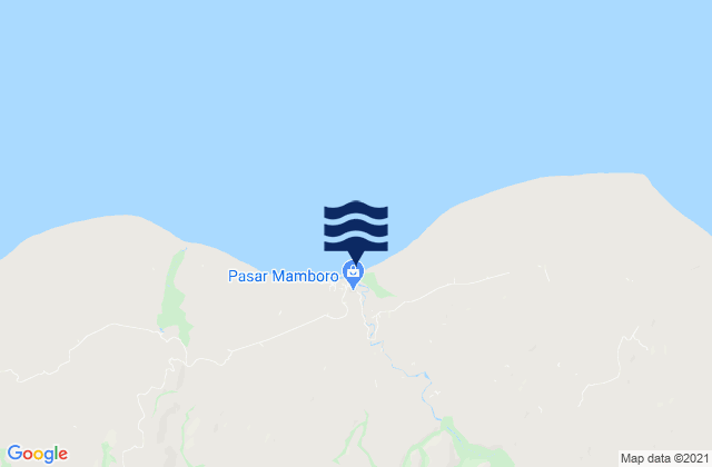 Mapa da tábua de marés em Sangumata, Indonesia