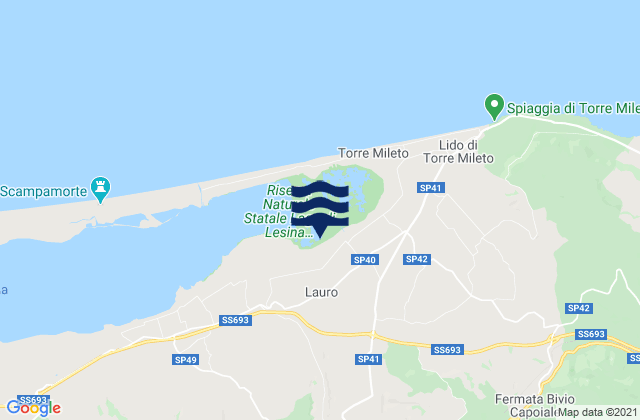 Mapa da tábua de marés em Sannicandro Garganico, Italy