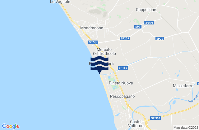 Mapa da tábua de marés em Sant'Andrea-Pizzone-Ciamprisco, Italy