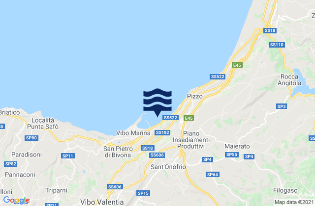 Mapa da tábua de marés em Sant'Onofrio, Italy