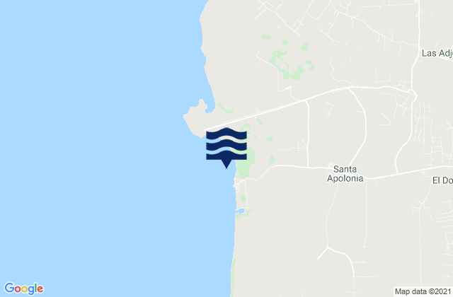 Mapa da tábua de marés em Santa Apolonia, Venezuela