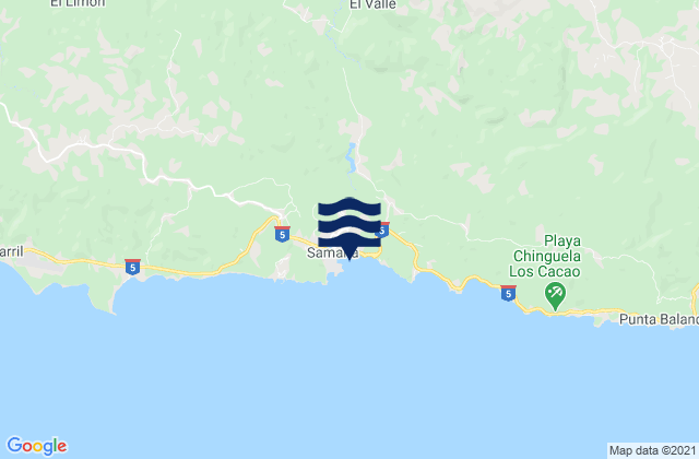 Mapa da tábua de marés em Santa Barbara de Samana, Dominican Republic