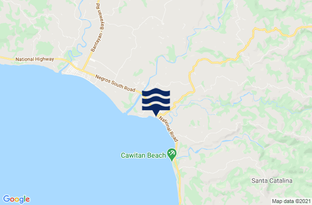 Mapa da tábua de marés em Santa Catalina, Philippines