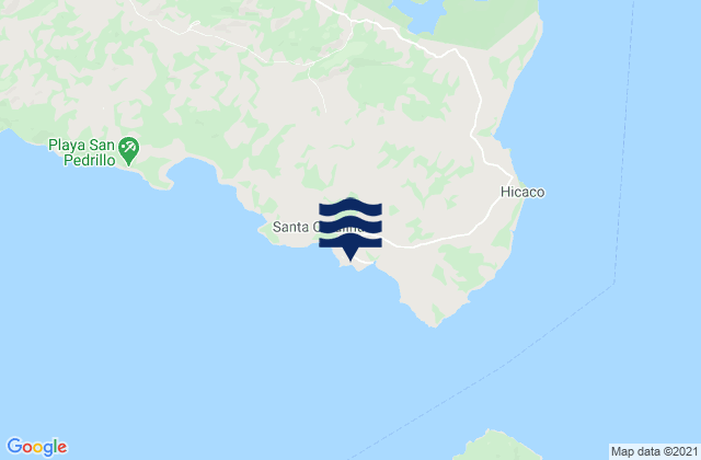 Mapa da tábua de marés em Santa Catalina, Panama