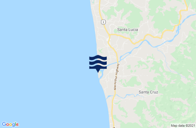 Mapa da tábua de marés em Santa Cruz, Philippines