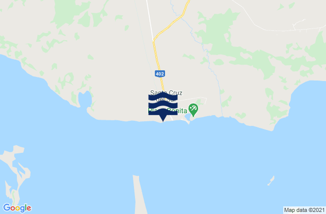 Mapa da tábua de marés em Santa Cruz del Sur, Cuba
