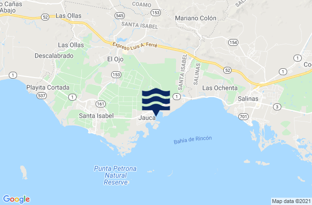 Mapa da tábua de marés em Santa Isabel Municipio, Puerto Rico