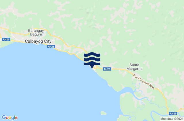 Mapa da tábua de marés em Santa Margarita, Philippines