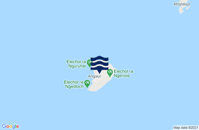 Mapa da tábua de marés em Santa Maria Anguar, Palau