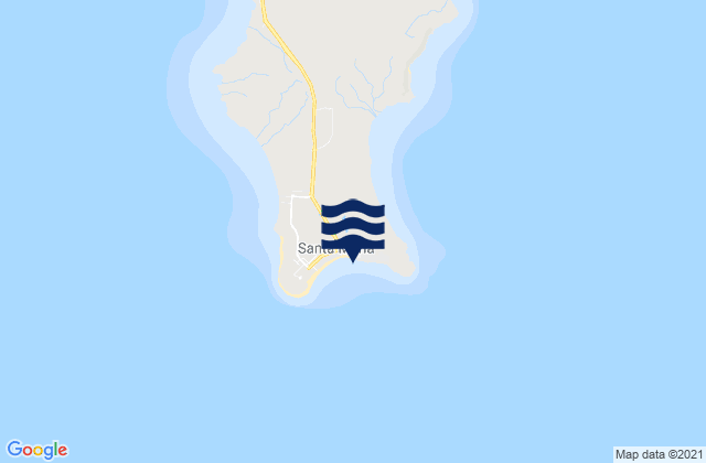 Mapa da tábua de marés em Santa Maria, Cabo Verde