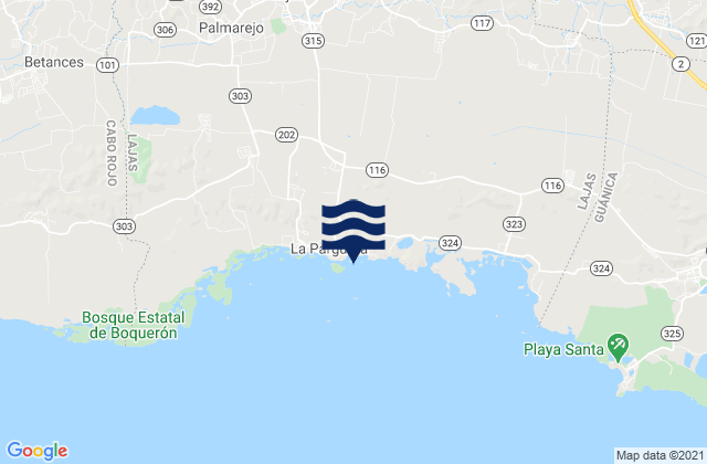 Mapa da tábua de marés em Santa Rosa Barrio, Puerto Rico