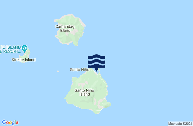 Mapa da tábua de marés em Santo Niño, Philippines