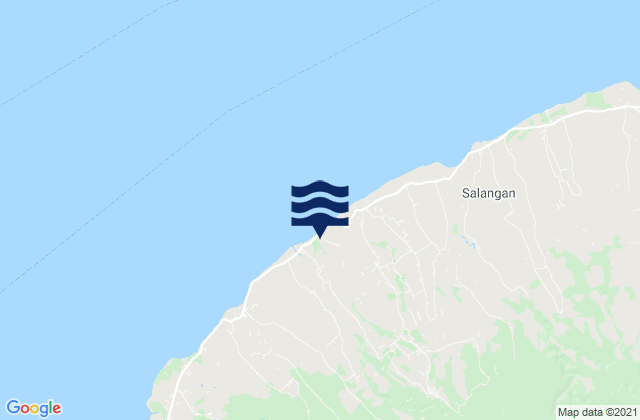 Mapa da tábua de marés em Santong, Indonesia