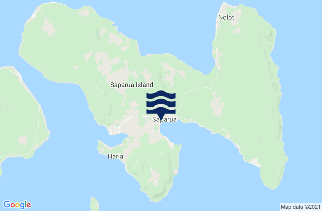Mapa da tábua de marés em Saparua, Indonesia