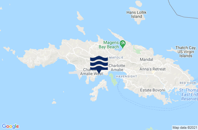 Mapa da tábua de marés em Sapphire Beach, U.S. Virgin Islands