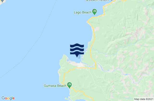 Mapa da tábua de marés em Sarangani Bay, Philippines