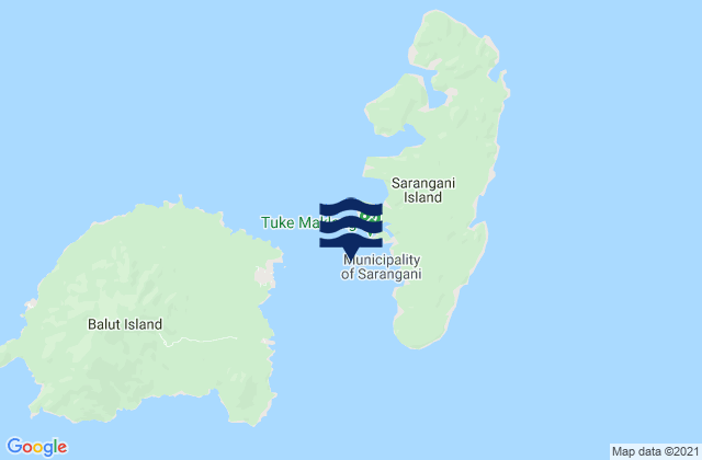 Mapa da tábua de marés em Sarangani Island, Philippines