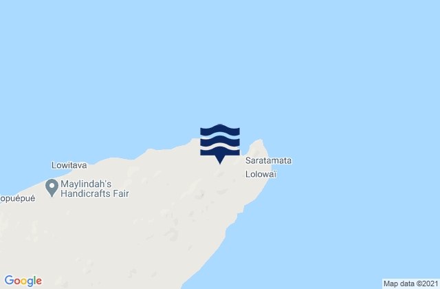 Mapa da tábua de marés em Saratamata, Vanuatu