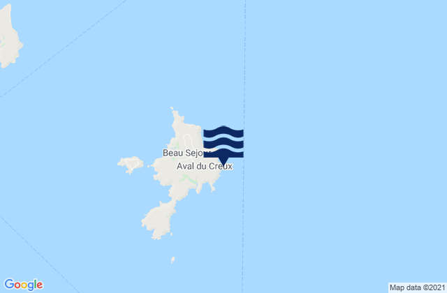 Mapa da tábua de marés em Sark Port, Guernsey