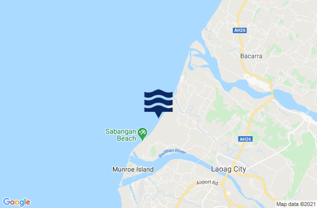 Mapa da tábua de marés em Sarrat, Philippines