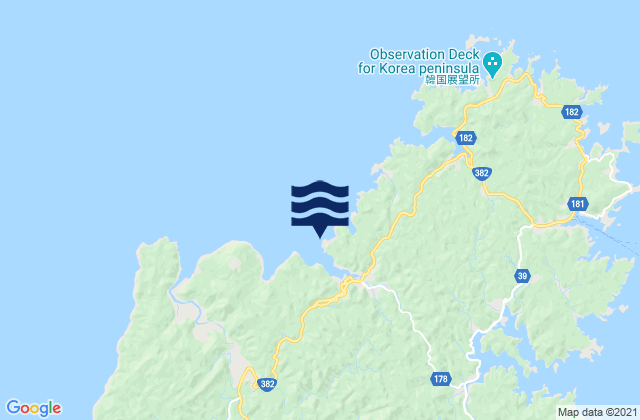 Mapa da tábua de marés em Sasuna Ko, Japan