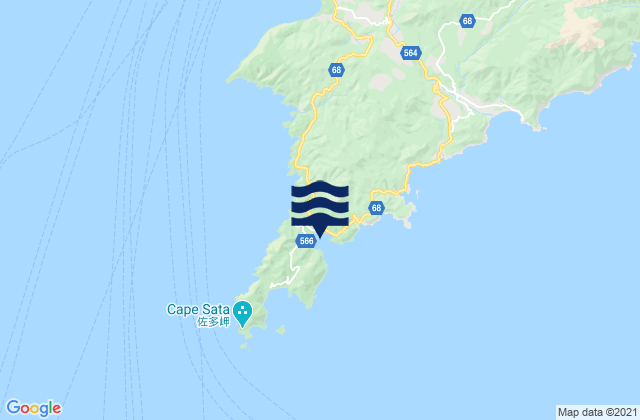 Mapa da tábua de marés em Satamagome, Japan