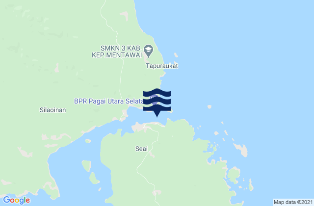 Mapa da tábua de marés em Sawangtungku (N. Pagai Island), Indonesia