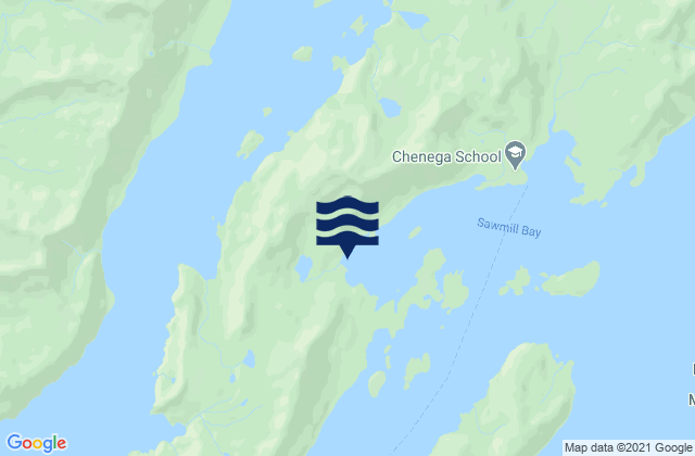Mapa da tábua de marés em Sawmill Bay (Evans Island), United States
