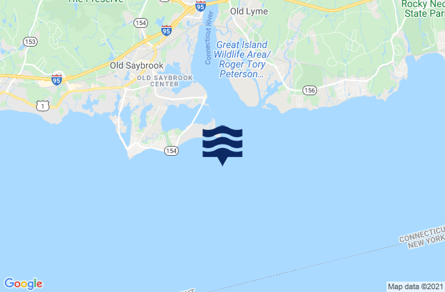 Mapa da tábua de marés em Saybrook Breakwater Light, United States