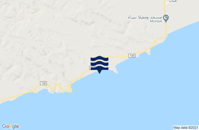 Mapa da tábua de marés em Sayhut, Yemen